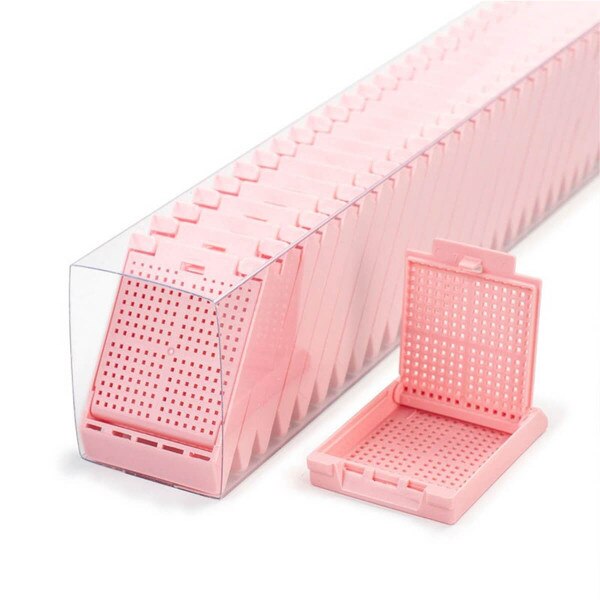 Hinged Biopsy Cassette, pink